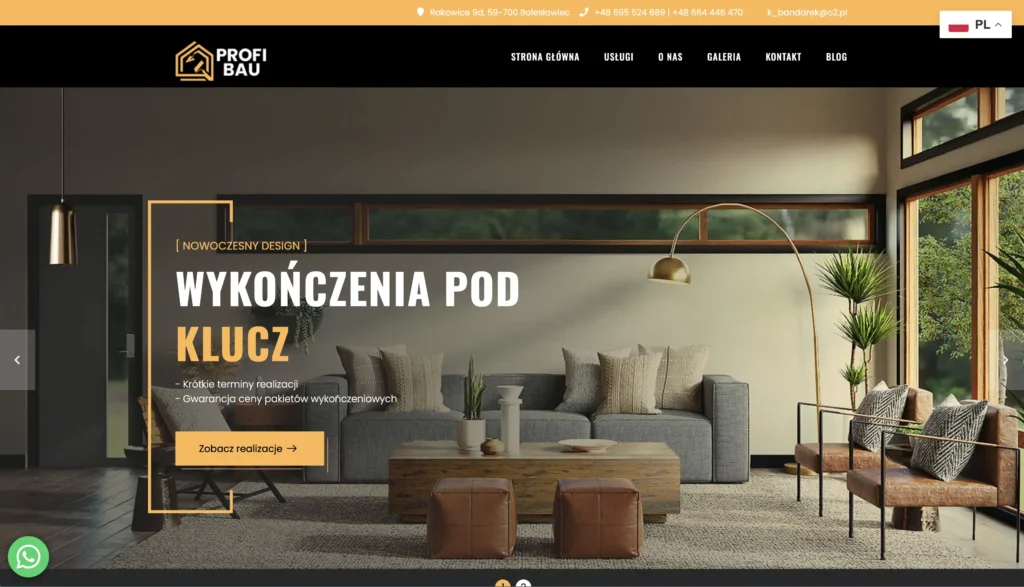 Strona internetowa profi-bau