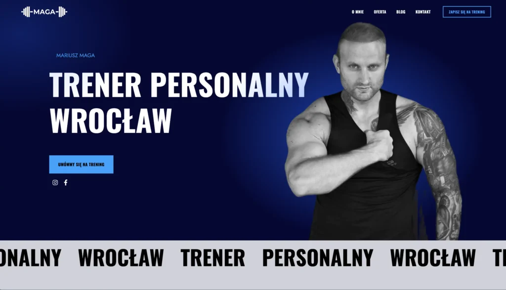 Strona internetowa dla trenera personalnego